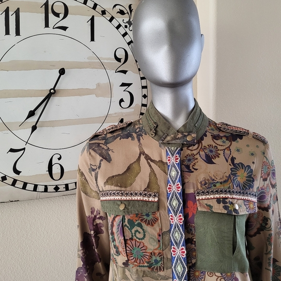 60. Desigual Snap Shirt Top - Size 36 XS - Picture 3 of 9